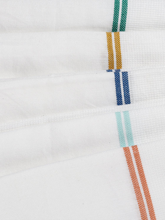 Premium Cotton Soft Feel White with Small Border Bath Towel 1046