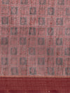 Green with Brown Semi Tussar Printed Saree STP08