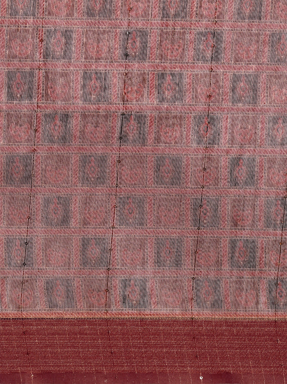 Green with Brown Semi Tussar Printed Saree STP08