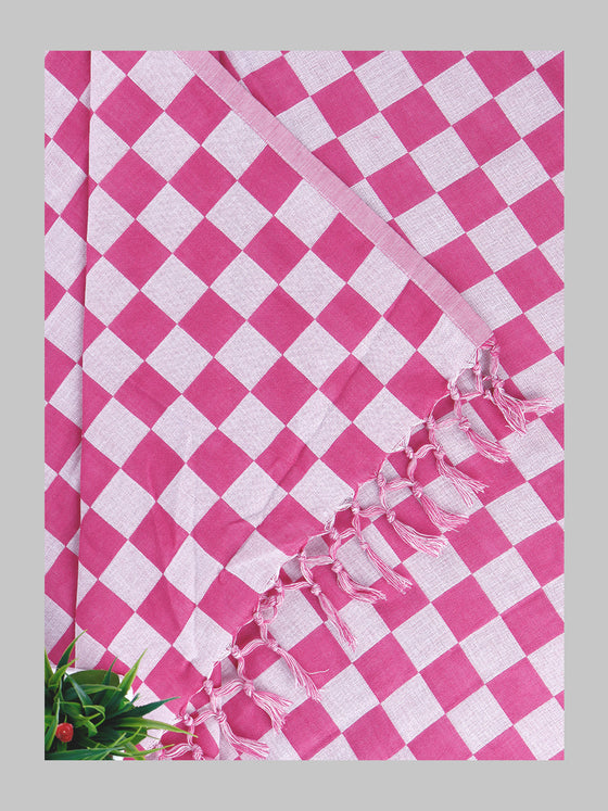 Twin Plus Checked Cotton Bath Towel Colour