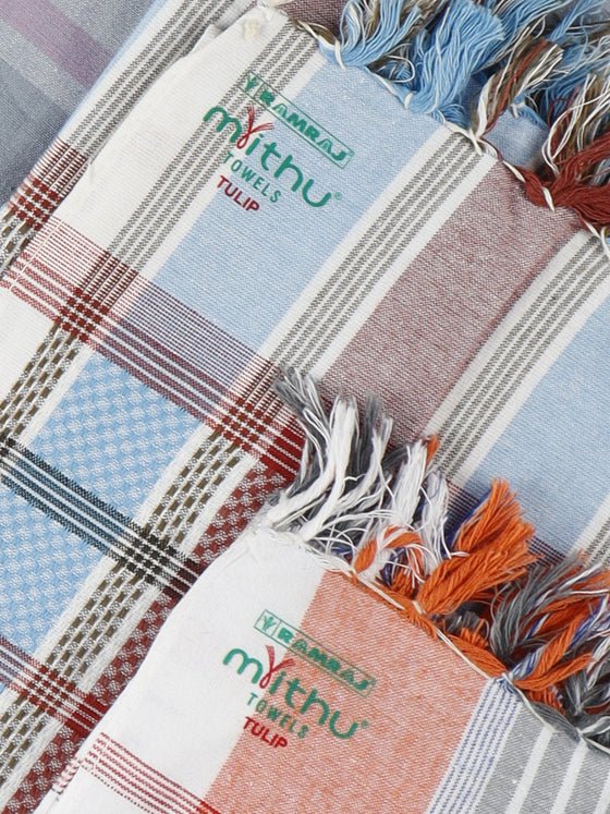 Tulip Checked Cotton Colour Bath Towel