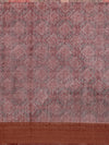 Womens Green with Brown Semi Tussar Printed Saree STP07