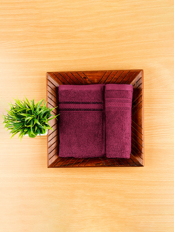Premium Soft & Absorbent Maroon Terry Hand Towel HC2