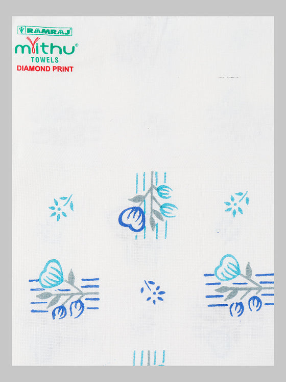 Diamont Print Cotton White Bath Towel