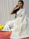 Kerala Tissue Printed Silver Jari Border Saree OKS31 Onam Collection