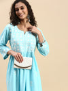 Cotton Jackuard Embroidered Umbrella Kurti EK04