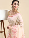 Elagent Bhagalpuri Jute Flower Printed Sandal Saree BJS44