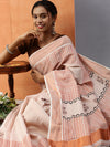 Kerala Copper Tissue Printed Saree with Zari Border OKS32 Onam Collection