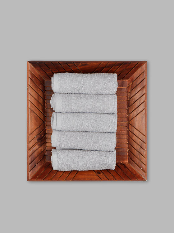 Premium Soft & Absorbent Grey Terry Face Towel FC5 ( Pack of 5 )