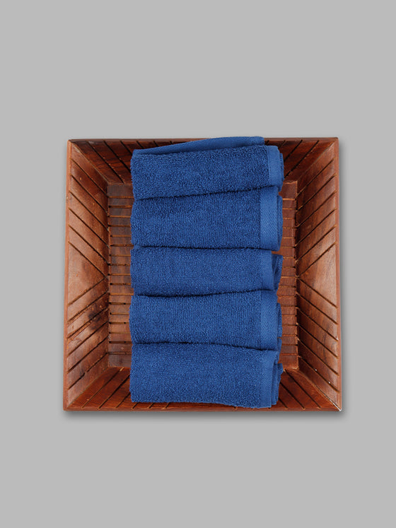 Premium Soft & Absorbent Navy Terry Face Towel FC8 ( Pack of 5 )