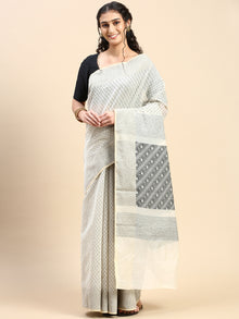  Stylish Sandal & Grey Semi Kora Cotton Saree SK88
