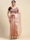 Elegant Semi Linen Flower Digital Light Pink Saree SL62