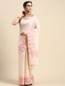  Elagent Bhagalpuri Jute Flower Printed Sandal Saree BJS44