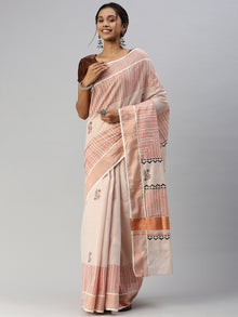  Kerala Copper Tissue Printed Saree with Zari Border OKS32 Onam Collection