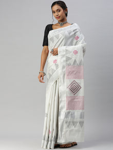  Kerala Tissue Printed Silver Jari Border Saree OKS38 Onam Collection