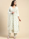 Beautiful Off White Printed & Embroidered Kurti Set PKS01