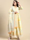 Beautiful Yellow Printed & Embroidered Kurti Set PKS05