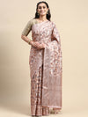 Elegant Dola Silk Pink Digital Print with Jari Border Sarees DS06