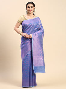  Stylish Violet & Pink Semi Kora Cotton Saree SK84