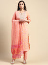 Beautiful Orange with Pink Printed & Embroidered Kurti Set PKS07