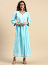 Cotton Jackuard Embroidered Umbrella Kurti EK04