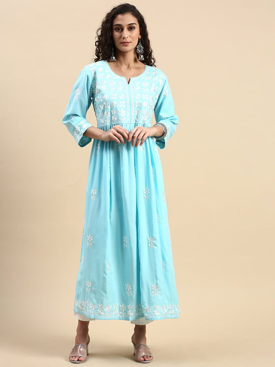 Cotton Jackuard Embroidered Umbrella Kurti EK04