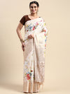 Semi Tussar Sandal Flower Printed Saree with Tassels STP14