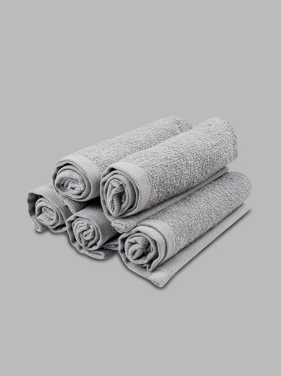 Premium Soft & Absorbent Grey Terry Face Towel FC5 ( Pack of 5 )