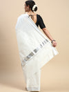 Kerala Tissue Silver Jari Plain Saree OKS08