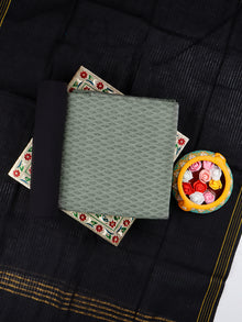  Pure Cotton Flower Design Dark Grey Dress Material DM75