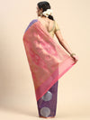 Stylish Copper Jari Navy Semi Kora Cotton Saree with Contrast Pallu SK79