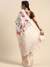 Semi Tussar Sandal Flower Printed Saree with Tassels STP14