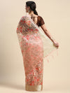 Elegant Semi Linen Flower Digital Light Pink Saree SL62