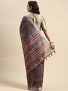Semi Cotton Green & Brown Printed Saree SCS30