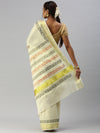 Kerala Tissue Printed Gold Jari Border Saree OKS27 Onam Collection