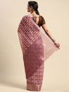 Elegant Semi Linen Digital Print Pale Pink & Sandal Saree SL63