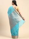Stylish Copper Jari Green Semi Kora Cotton Saree SK92