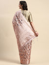 Elegant Dola Silk Pink Digital Print with Jari Border Sarees DS06