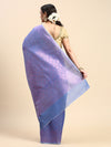 Stylish Violet & Pink Semi Kora Cotton Saree SK84