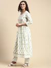 Beautiful Off White Printed & Embroidered Kurti Set PKS01