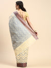 Stylish Copper Jari Sandal & Navy Semi Kora Cotton Saree SK81