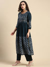 Elegant Green & White Printed Kurti Set EK18