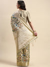 Alluring Dola Silk Sandal Flower Digital Print with Jari Border Sarees DS03