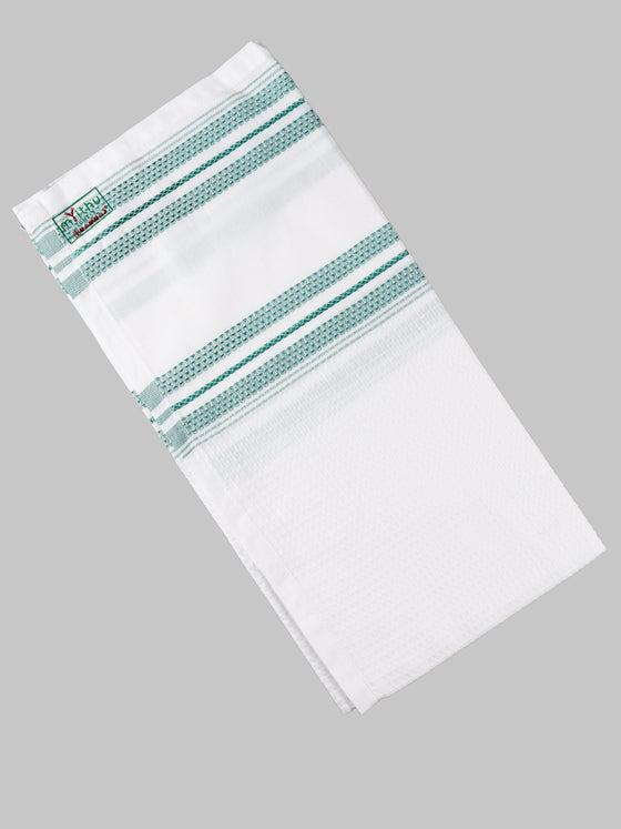 100% Cotton Checked White Bath Towel Blossom