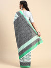 Elegant Green & White Flower Printed Pure Cotton Saree PCS51