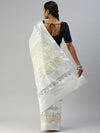 Kerala Tissue Printed Silver Jari Border Saree OKS31 Onam Collection
