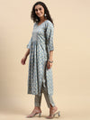 Cotton Printed Kurti Set Blue & Sandal PK06