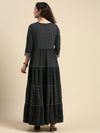 Elagent Embroidered and Printed Black Umbrella Kurti EK17