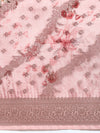 Elegant Dola Silk Pink Flower Digital Print with Jari Border Sarees DS01