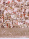 Elegant Dola Silk Pink Digital Print with Jari Border Sarees DS06